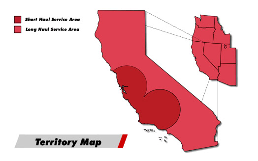 Red Line Logistics | California Territory map